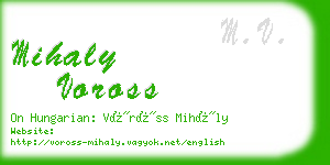 mihaly voross business card